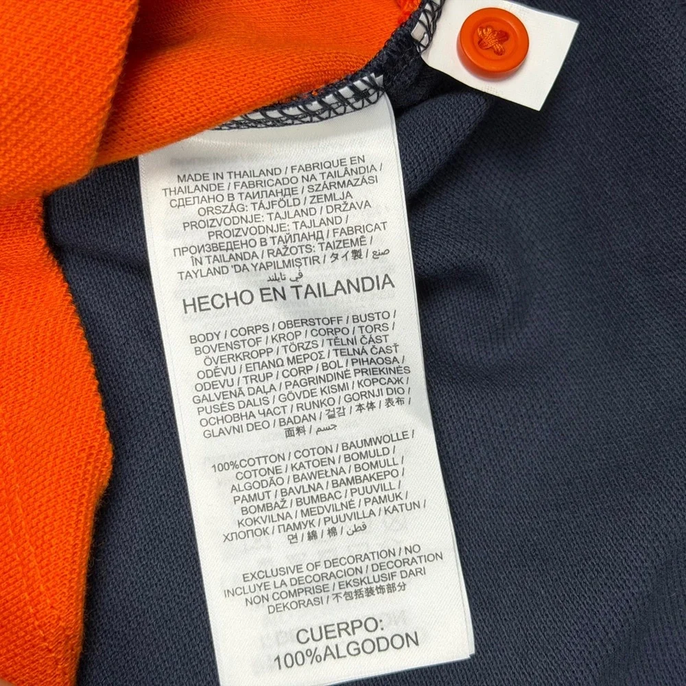 Nike NFL Chicago Bears Mens Polo Shirt Orange Navy Blue Colorblock Small NEW
